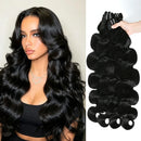 30 32 Inch Full Head Body Wave Bundles 100% Raw Human Hair Weaving Virgin Hair Extensions 1 3 4 Pcs Natural Black Color Double Weft Remy Hair Thick Full Ends Hair Bundles