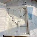 Autumn Winter New Lapel Cardigan Women's 2 Pieces Set Ice Silk Soft Sleepwear for Women Simple Solid Color Elegant Women's Sets