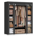 SONGMICS Fabric Wardrobe, Portable Wardrobe for Bedroom, Clothes Rail with Non-Woven Fabric Cover, Clothes Storage Organise