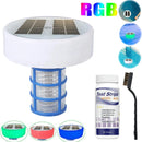 Chlorine-Free Sun Shock & Water Purifier 85% Less Chlorine Solar Copper Pool Ionizer Auto Switch RGB Night Light Up To 35000 Gal