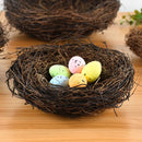 Artificial Rattan Round Nest Cages Easter Eggs Storage Simulated Bird's Nest Easter Party Tree Decoration DIY Craft Bird House