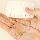 LUXUSTEEL Simple Tassel Linear Chain Long Drop Earrings Women Geometric Star Heart Hanging Ear Line Japan Korean Jewelry 2023