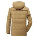 Mid-length Plus Velvet Thick Cotton-padded Jacket Winter Hooded Parka Hat Removable Coat Men Jaqueta Masculina Plus Size 6XL