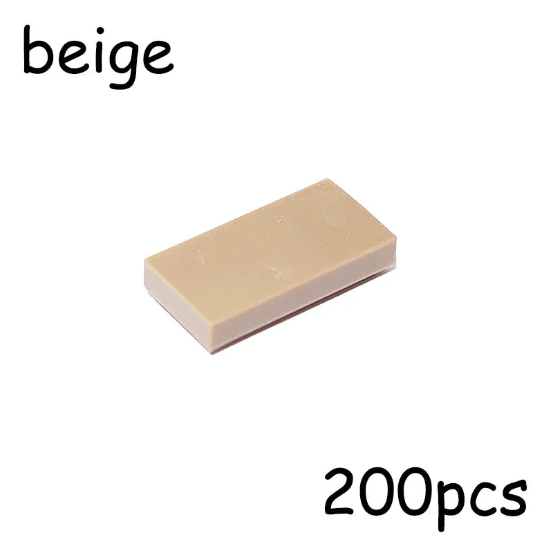 200PCS MOC Assemble Particles 3069 30070 1x2 Bricks Flat Tile Smooth 1*2 Building Blocks DIY Educational Creative Toy for Kids