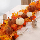 9Pcs Velvet Artificial Pumpkin Ornaments Halloween Party Thanksgiving Dinner Table Decoration Autumn Fall Home DIY Craft Wreath