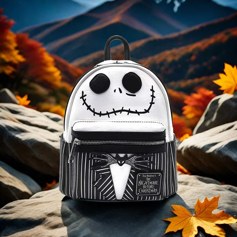 Disney The Nightmare Before Christmas Jack Skellington Sally Backpacks PU Leather Women Fashion Brand Backpack Christmas Gifts