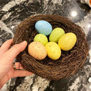 8-20cm Nature Rattan Bird Nest Easter Egg Decoration Prop Artificial Nest for Easter Party Home Garden Decoration DIY Craft