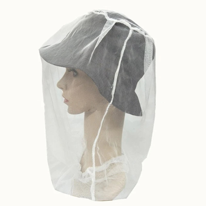 Mosquito Head Net Fine Mesh Insect Netting, Head Net Hat Anti-Mosquitos Mesh