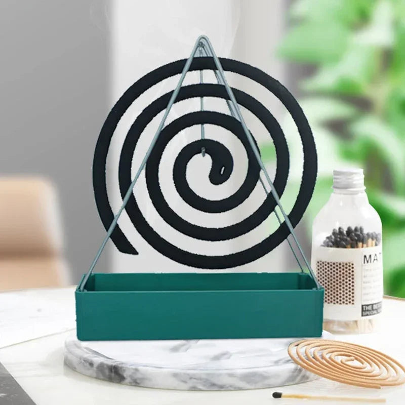 Creative Mosquito Coil Holder with Tray Nordic Style Spiral Summer Iron Mosquito Repellent Incenses Rack Plate Home Accessories