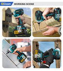 688N.m 1/4'' Brushless Electric Screwdriver Cordless Screwdriver Electric Drill Impact Driver Kit for Makita 18V Battery Pin