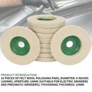 10pcs 100x16mm Wool Polishing Wheels Buffing Pads Angle Grinder Accessories Grinding Disc for Metal Glass Ceramic Polishing