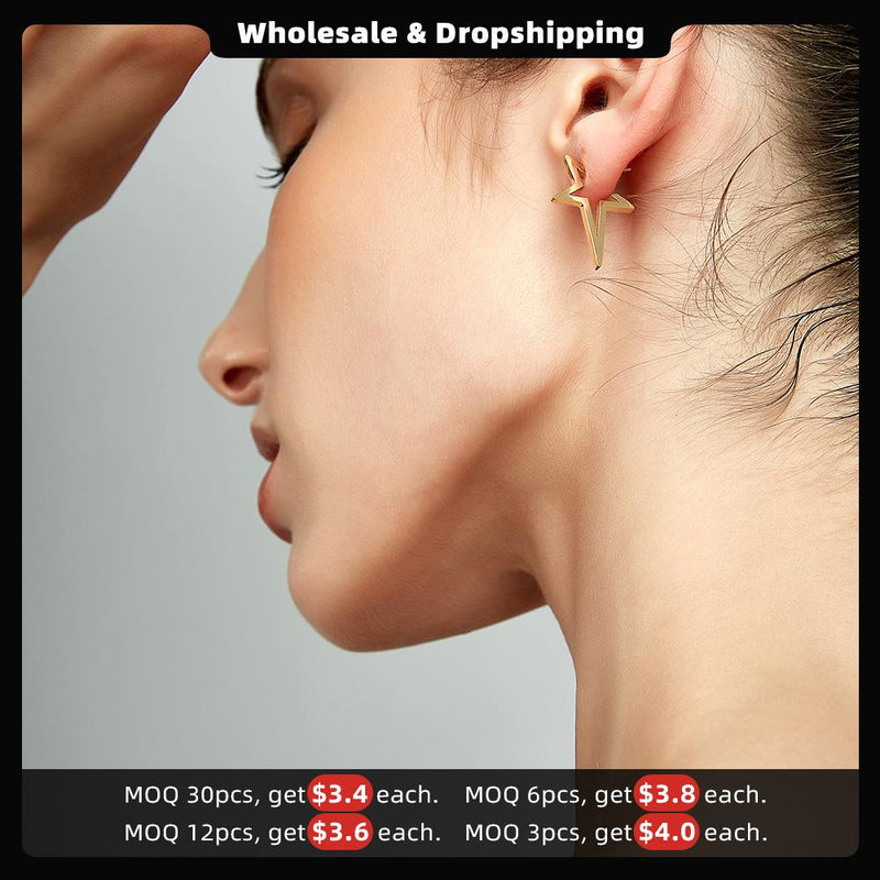 Enfashion Star Earrings Punk Stud Earring Rose Gold Color Earings Stainless Steel Earrings For Women Jewelry Wholesale