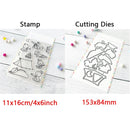 Birthday Cake Cute Frog Fox Animals Cutting Dies and Clear Stamps Bottle Thank You Words Dies For DIY Scrarpbooking Paper Craft