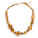 Yhpup New Arrivals Simulated Pearls Resin Acrylic Round Beads Chain Handmade Necklace Stainless Steel Trendy Jewelry Waterproof