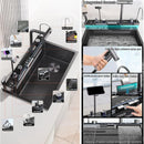 Large Single Slot Kitchen 304 Stainless Steel Waterfall Sink,  Digital Display Embossed Washing Basin Household  washing Sink