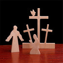 Easter Jesus Resurrection Scene Wood Cross Decoration Ornaments Set For Home Easter Decorations For Home, Easter Table Decor