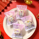2025 Chinese New Year Snowflake Crispy Packaging 100Pcs 7x10cm Baking Cookie Machine Sealed Candy Bags