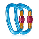 1/2PCS Climbing Rappelling Gear 25KN D-shape Professional Carabiner Screw Locking Gate Carabiner Quick Equipment Outdoor Tools
