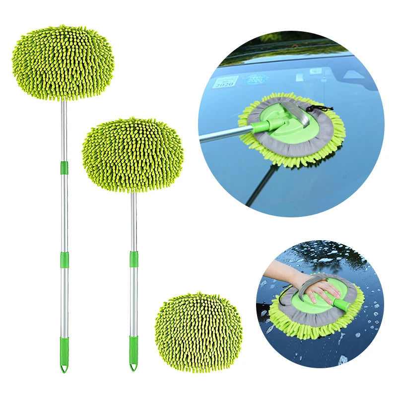 Upgrade Three section telescopic car washing mop Super absorbent Car Cleaning Car brushes Mop Window Wash Tool Dust Wax Soft Mop