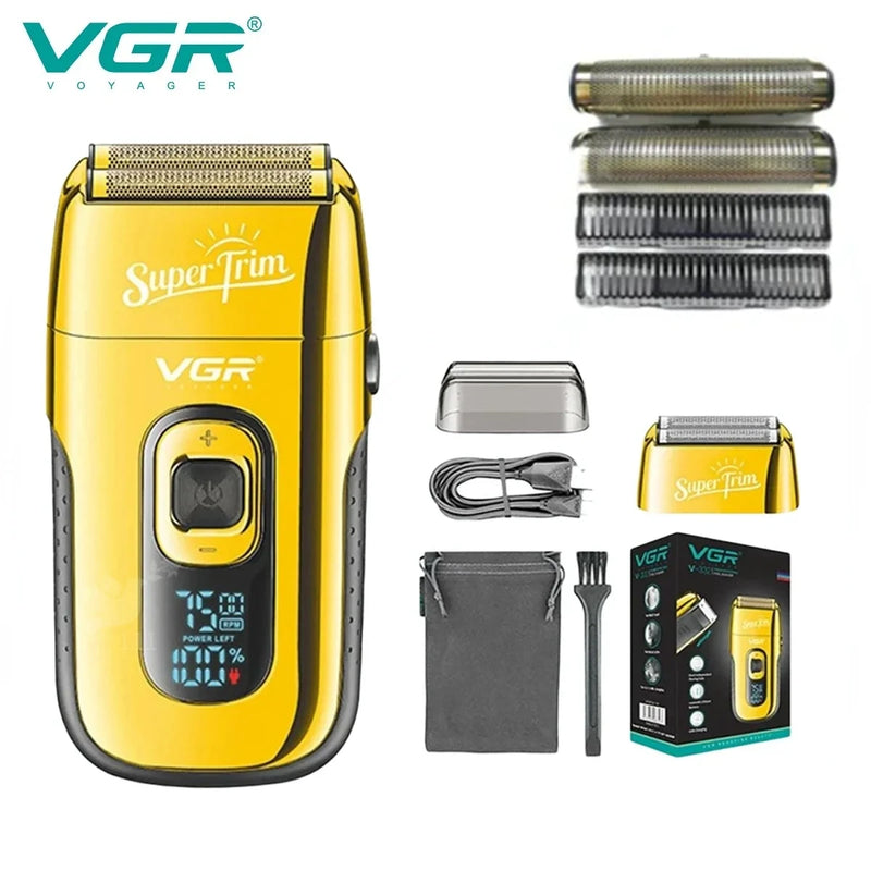 VGR Hair Shaver For Men Beard Electric Razor Professional Beard Trimmer Rechargeable Shaving Machine Barber Shaver For Men V-332