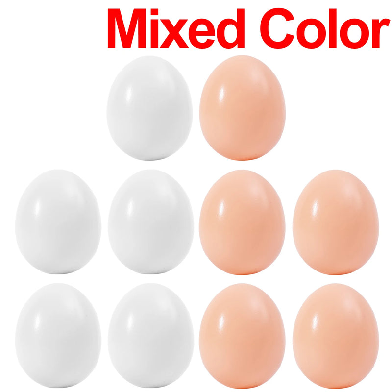 60/10PCS Plastic Simulation Eggs Easter DIY Painted Eggs Happy Eatser Fake Eggs Home Festive Party Decor Supplies Kids Gift Toys