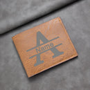 Custom Men's Wallet with Initials Gift for Husband Boyfriend, Dad, Son, Friends Birthdays Anniversaries Father's Day Christmas