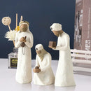 Holy Family Willow Tree Figurine Easter Religious Jesus Nativity Set Hand-painted Statue Ornaments Room Home Decoration Crafts