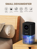 Portable Dehumidifier With 35 Ounces Capacity, Silent Operation, With Romantic Colorful Lights, Timer Switch