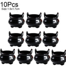 10Pcs Mini Witch Hat And Witch Cauldron Pots Cute Resin Accessories Black Wizard Hat For Halloween Party Home Decor DIY Crafts