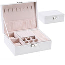 Neue doppellagige Schmuckschatulle aus Leder Ohrstecker Ohrringe Ornament Aufbewahrungsbox Multifunktionale große Schmuckverpackung Display