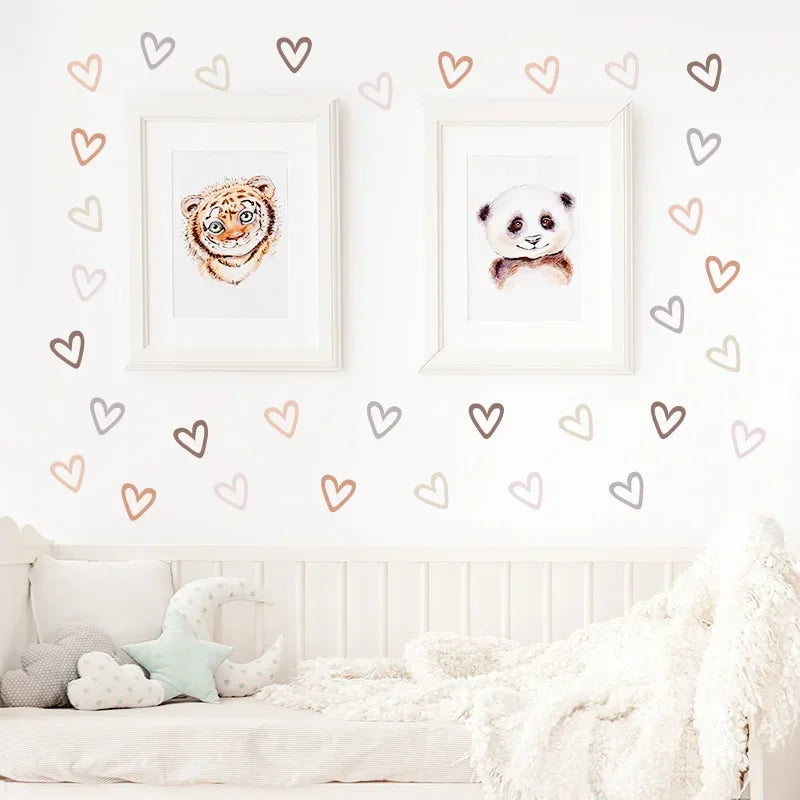 Boho Hearts Creative Wall Sticker For Children Baby Girls Boys Room Nursery Wall Art Decals Vinyl Mural Kids Bedroom Home Decor