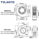 3D Printer Parts Fan 4020 5015 12V/24V Sleeve Bearing Brushless For Reprap Prusa I3 DC Blower Cooling Fan Turbo Fan