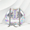 2025 Rhinestone Design INS Hot Sale New Arrivals African Shoes and Bag Set in Silver Color Open Toe Comfortable Women Heels