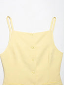 HH Summer Women Solid Square Collar Single Breasted Vest-style Sleeveless Top+High Waist Zipper Side Pocket Mini Shorts Suit