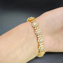 1PC S925 Sterling Silver Moissanite Sunflower Bracelet, Men and Women Temperament Fashion Party Engagement Anniversary Gift