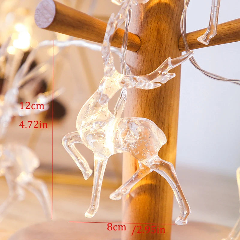 Deer LED String Light 10LED Battery Operated Reindeer Indoor Decoration for Home Christmas String Lights Outdoor Xmas Party