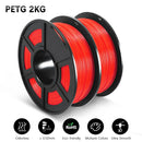 SUNLU 2KG 3D PLA/PETG/PLA PLUS/Clear Filament 1.75mm 2Roll 1KG 3D Printer Neatly Wound 3D Filament for 3D Printer& 3D Pen