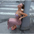 The Meridian Line | Colour-Block Halter Maxi Dress