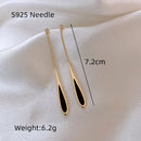 Black Enamel Water Drop Earrings Women's Temperament Chain Tassel Pendant Ear Ins Wind New Trendy Ear Jewelry Summer