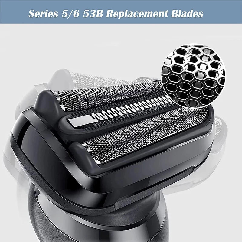 Series 5/6 53B Replacement Head Compatible with Braun Electric Shaver Razor 5018s, 5020s, 5031s, 5050cs, 6020s, 6072cc,Black