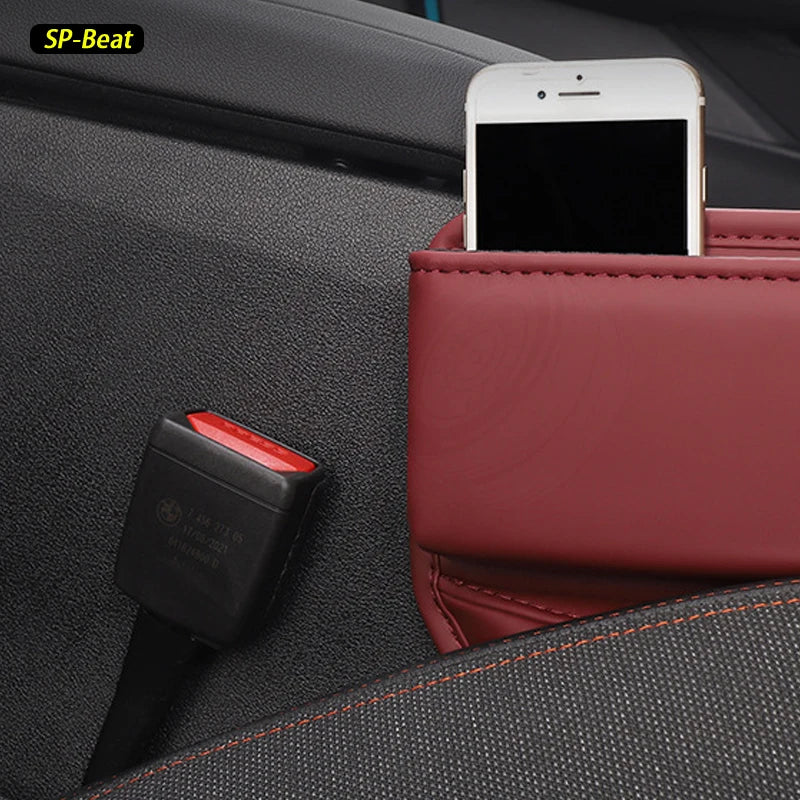 Car Seat Storage Box, Leather Interior Storage Bag, Car Seat Gap Filler, Universal Multi-Function Console, Side Storage Box 