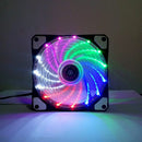 120mm 15 LED Ultra Silent Computer PC Case Cooling Fan 15 LEDs 12V With Rubber Quiet Molex Connector 3 / 4Pin Plug Fans Cooler