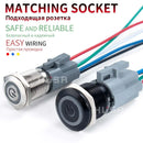 12/16/19/22/25/30/40mm Waterproof Metal Push Button Switch NO LED Light Momentary Latching Car Engine Power Switch  1NO1NC