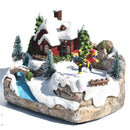 LED Christmas Castle House Decoration Gift Decor Christmas Snow Village Statue set Lights up Holiday Festival Xmas Ornaments