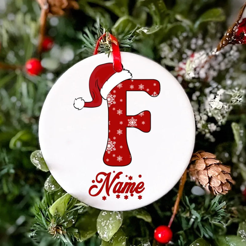 Personalized Christmas Ornament Custom Name Photo Prop Christmas Family Party Ceramic Ornament Xmas Keepsake Gift Drop Ornaments