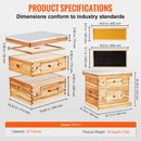 SucceBuy Bee Hive Deep Box Starter Kit 100% Beeswax Coated Natural Cedar Wood Langstroth Beehive Kit Transparent Acrylic