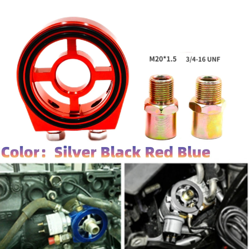 Aluminum Engine Oil Filter M20*1.5 And 3/4-16 Cooler Sandwich Plate Adapter For Universal Oil Temp Pressure Adaptor Car Meter