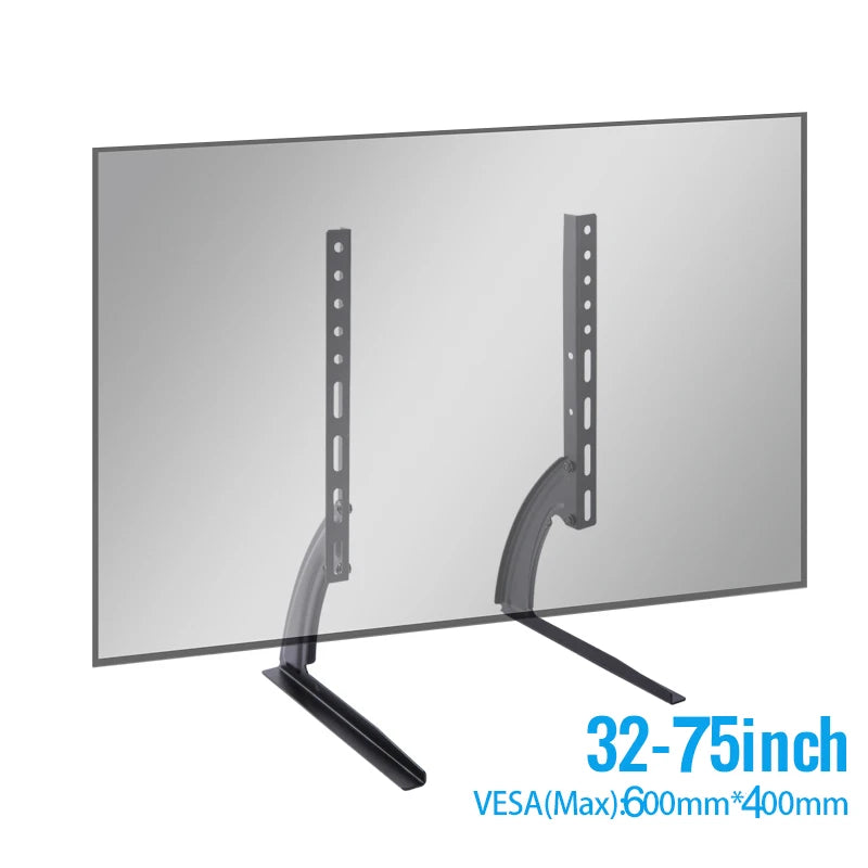 Universal TV Large Stand Height Adjustable Base for Most TVs Up to 75" Max VESA 600x400 mm Leg Stand Holds up to 110 lbs