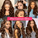 Chocolate Brown Body Wave Lace Front Human Hair Wigs 200 Density Brazilian 13x4 13x6 HD Lace Frontal Wigs Preplucked For Women