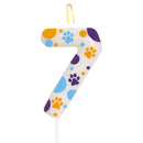 Blue Dog Paw Themed Birthday Candles, Number 2 Paw Print Birthday Party Supplies, 2.76 inch Paw Cake Topper Decorations, Birthda